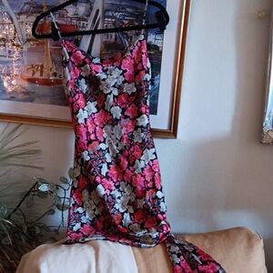 Cinq à Sept Pink and Black Floral Dress